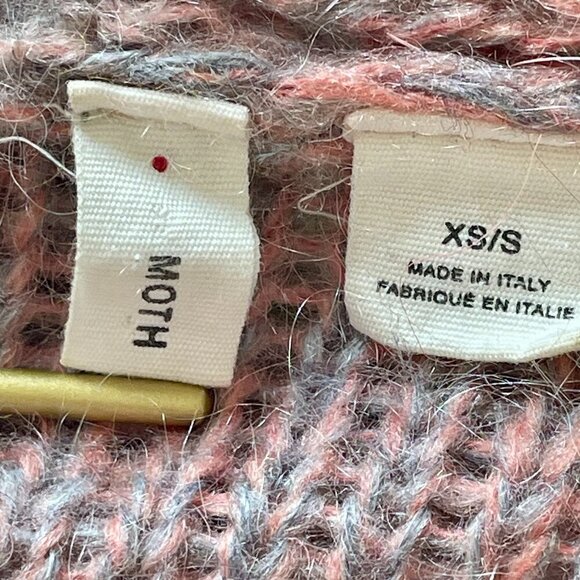 Anthropologie Moth Rinda Knit Mohair Ombré Rainbow Longline Duster Cardigan XS-M - Picture 5 of 16